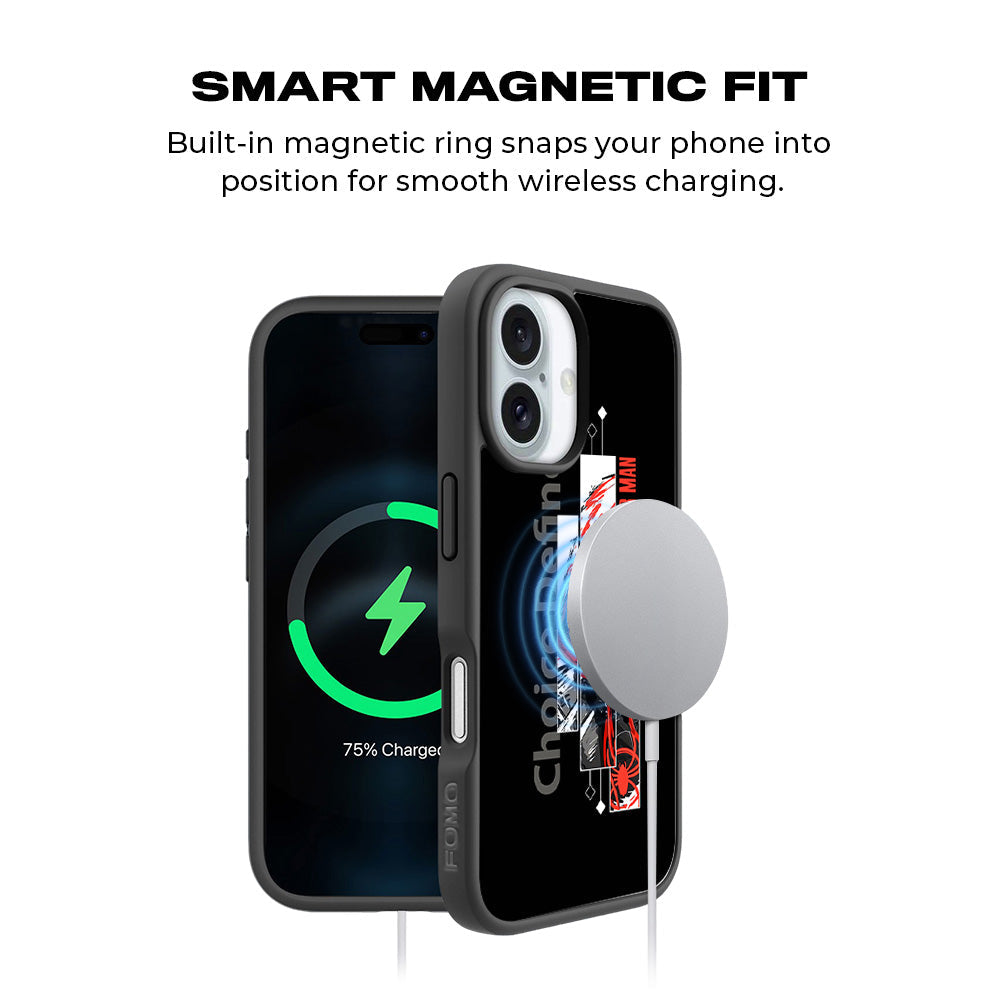 Spiderman Choices Defines Skin with Shockguard Armour Magsafe Case for Apple iPhone 16 Plus
