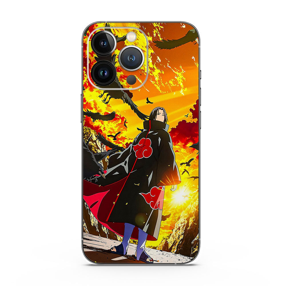 Fomo Store Mobile Skins Anime Itachi Uchiha Walking in Flames with Crows