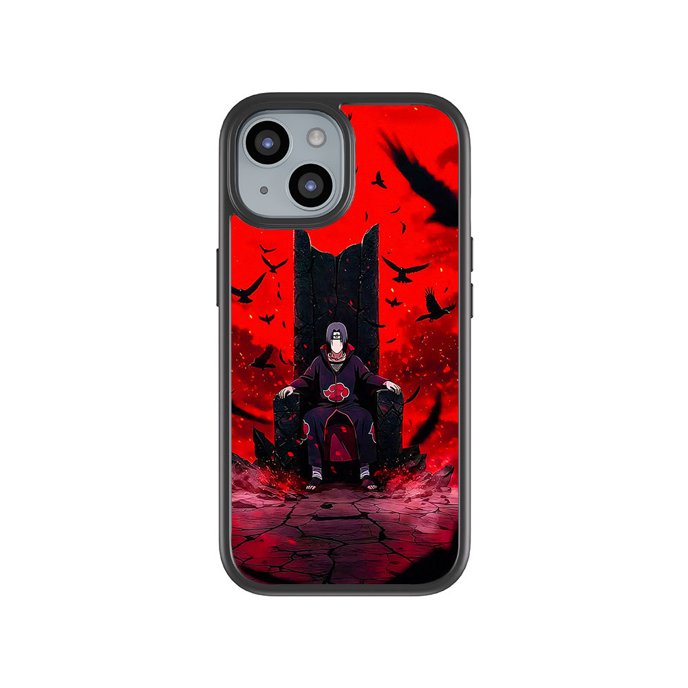 Itachi Uchiha sitting on Throne Skin with Shockguard Armour Magsafe Case for Apple iPhone 15 Plus