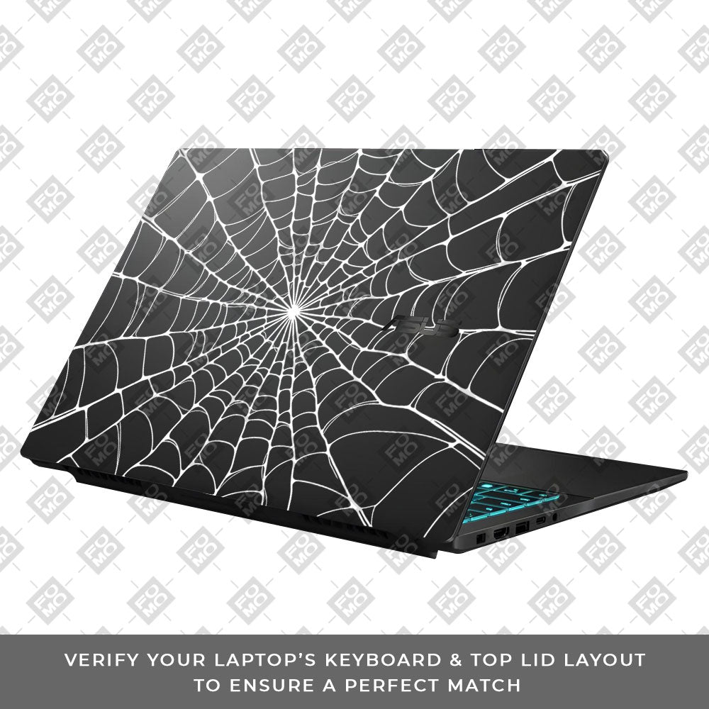 Transparent Spider Web Vortex Asus Gaming V16 V3607 Laptop Skin