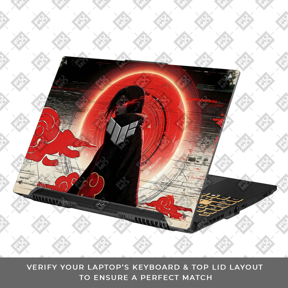 Itachi Uchiha Mark of the Akatsuki Asus TUF Gaming F16 and TUF Gaming A16 Laptop Skin