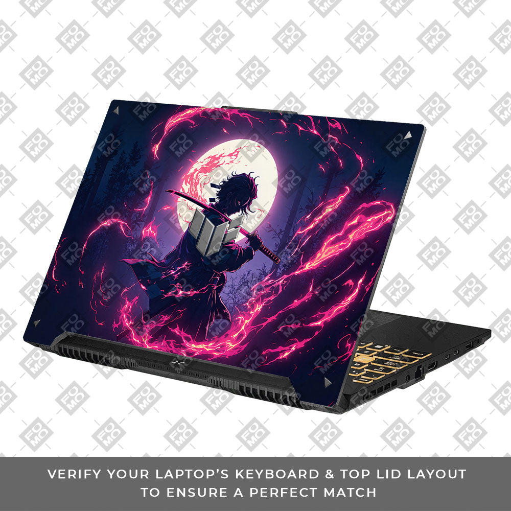 Tanjiro's Flame of Ember Asus TUF Gaming F16 and TUF Gaming A16 Laptop Skin