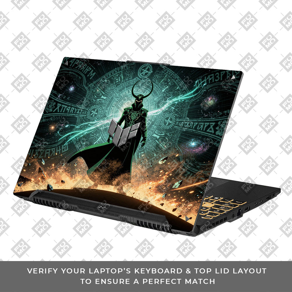 Loki God of Mischief Neon Asus TUF Gaming F16 and TUF Gaming A16 Laptop Skin