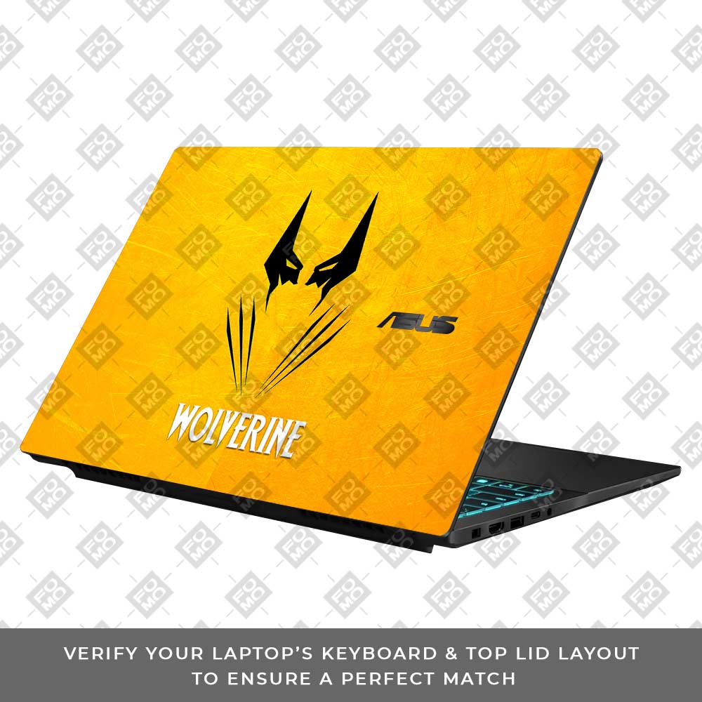 Wolverine with Yellow Background Asus Gaming V16 V3607 Laptop Skin