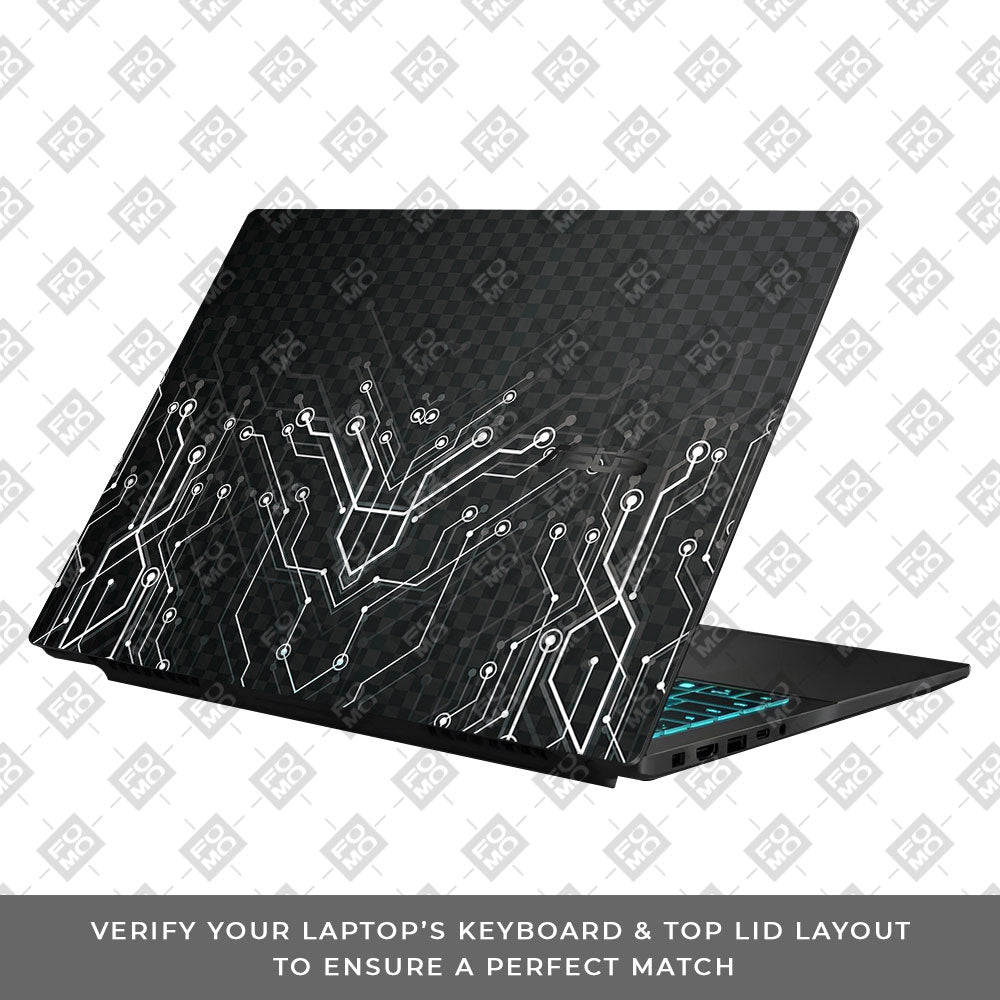 Black Digital Circuit Asus Gaming V16 V3607 Laptop Skin