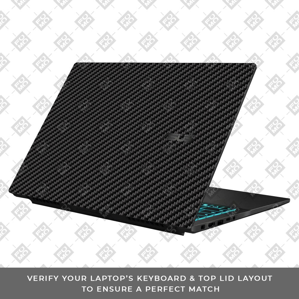 Textured Carbon Fibre Asus Gaming V16 V3607 Laptop Skin