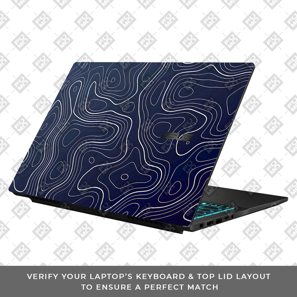 Fluid Lines Design Asus Gaming V16 V3607 Laptop Skin