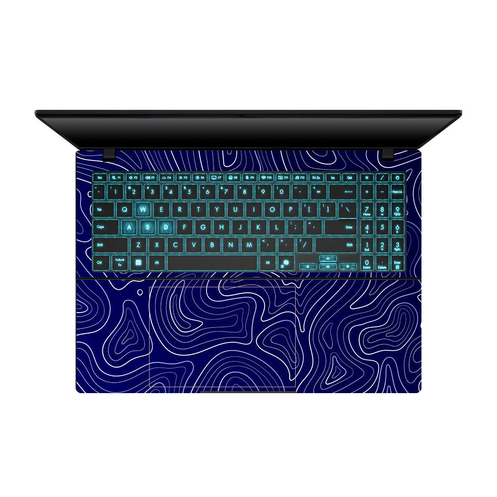 Deep Blue Contour Depths Asus Gaming V16 V3607 Laptop Skin