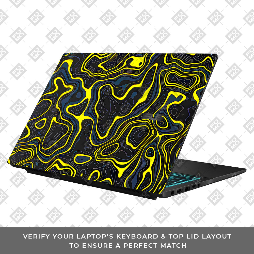 Neon Lava Contours Asus Gaming V16 V3607 Laptop Skin