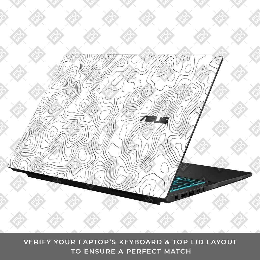 White Contour Design Asus Gaming V16 V3607 Laptop Skin