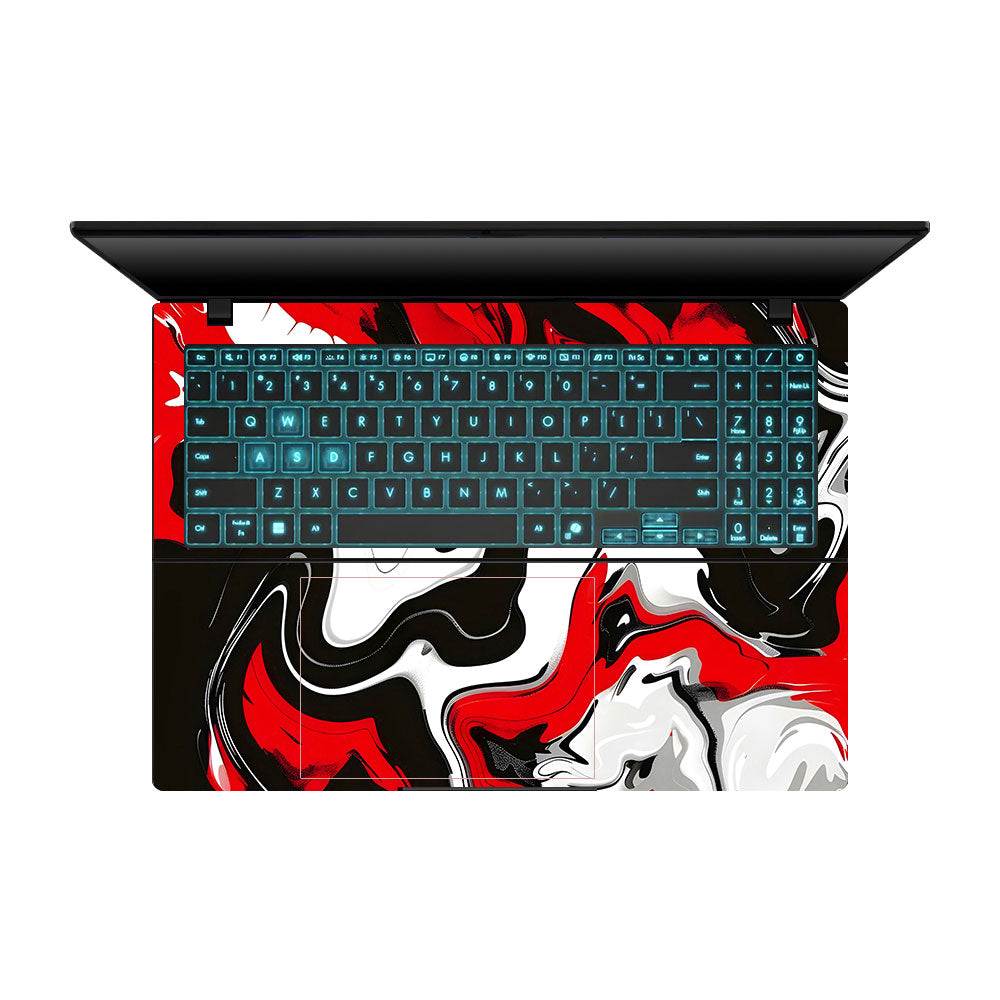 Red and White Marble Asus Gaming V16 V3607 Laptop Skin
