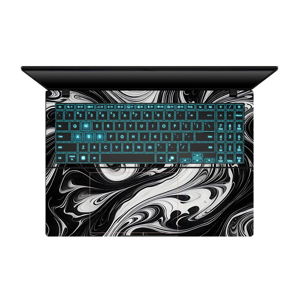 Black and White Marble Asus Gaming V16 V3607 Laptop Skin