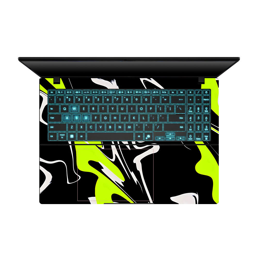 Neon Green and Black Patterns Asus Gaming V16 V3607 Laptop Skin