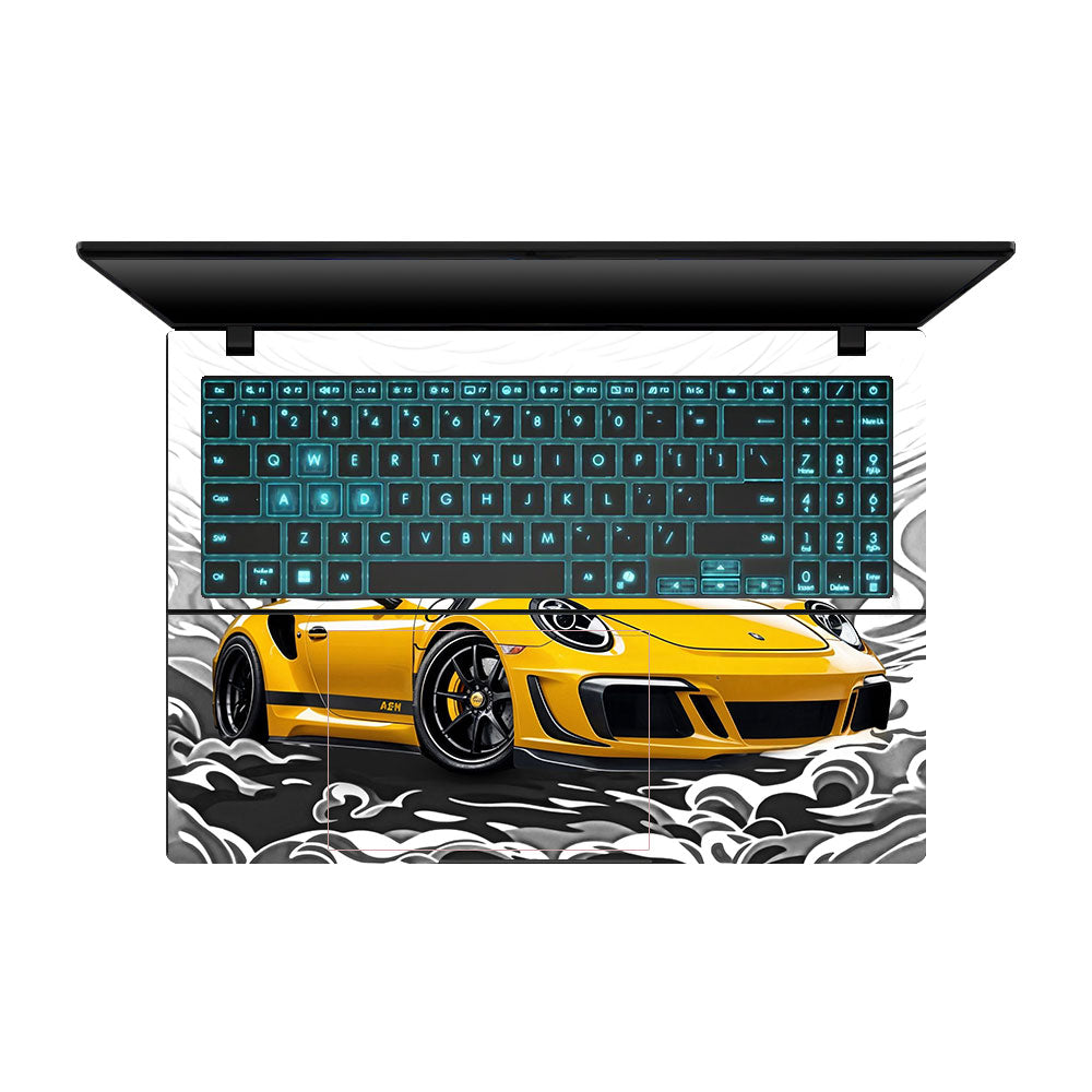 Porsche 911 Yellow Blaze Asus Gaming V16 V3607 Laptop Skin