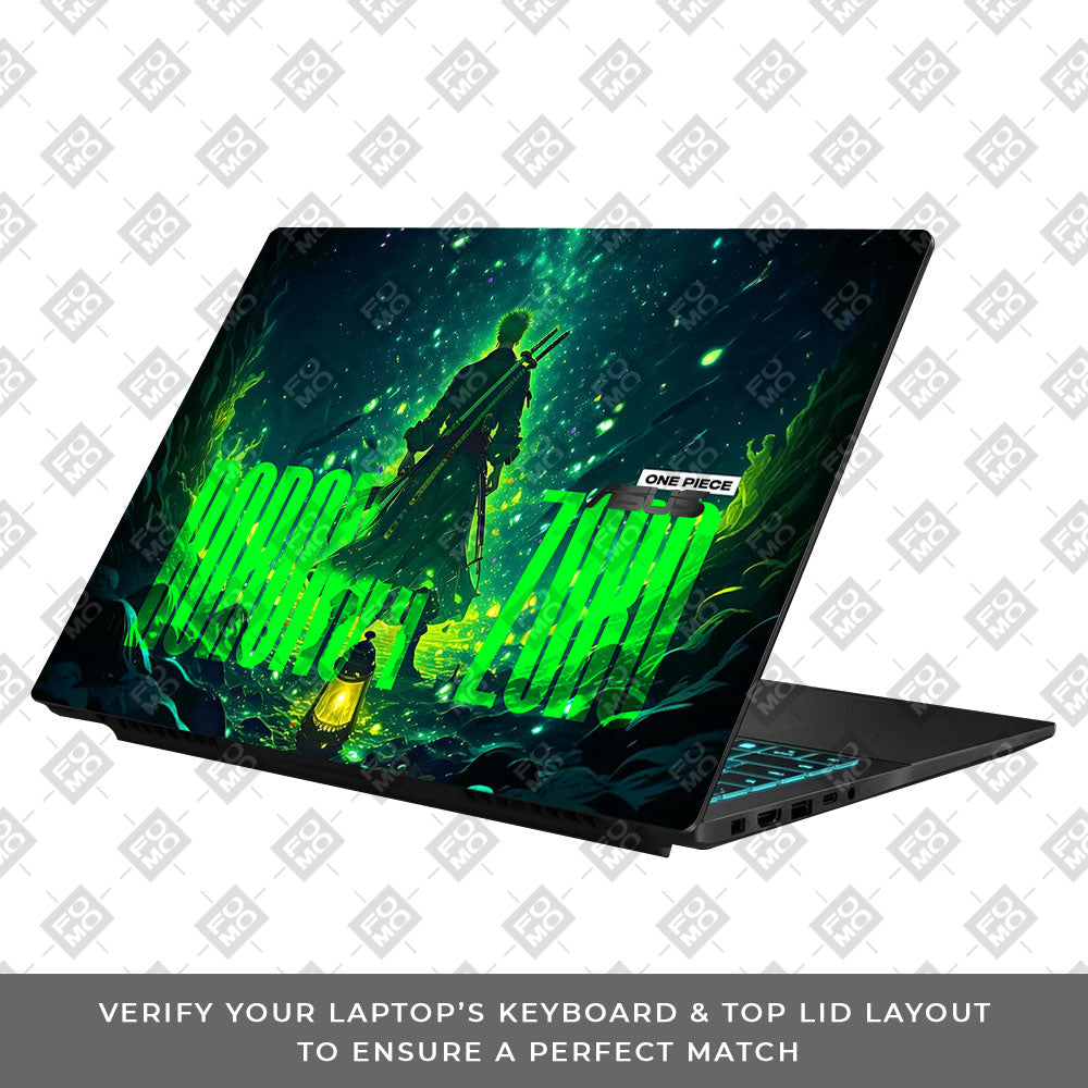 Roronoa Zoro Green Fury Asus Gaming V16 V3607 Laptop Skin