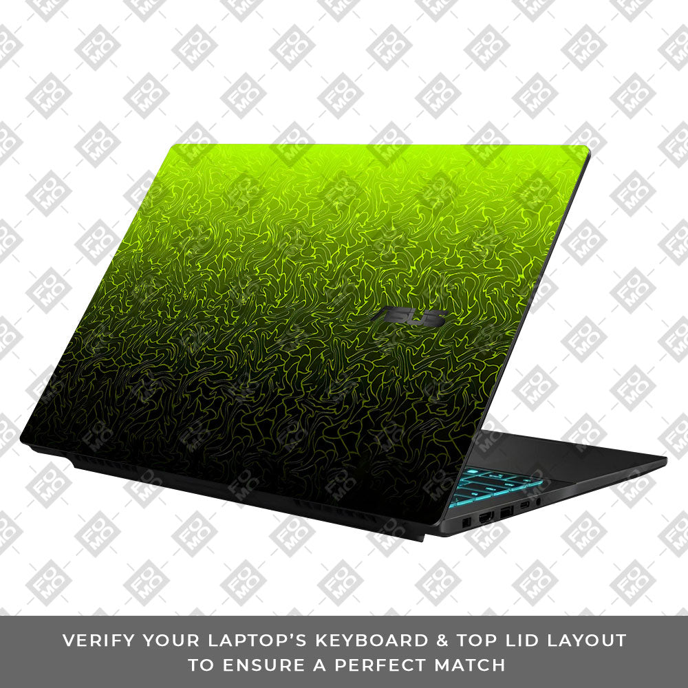 Lime Yellow to Black Gradient Asus Gaming V16 V3607 Laptop Skin