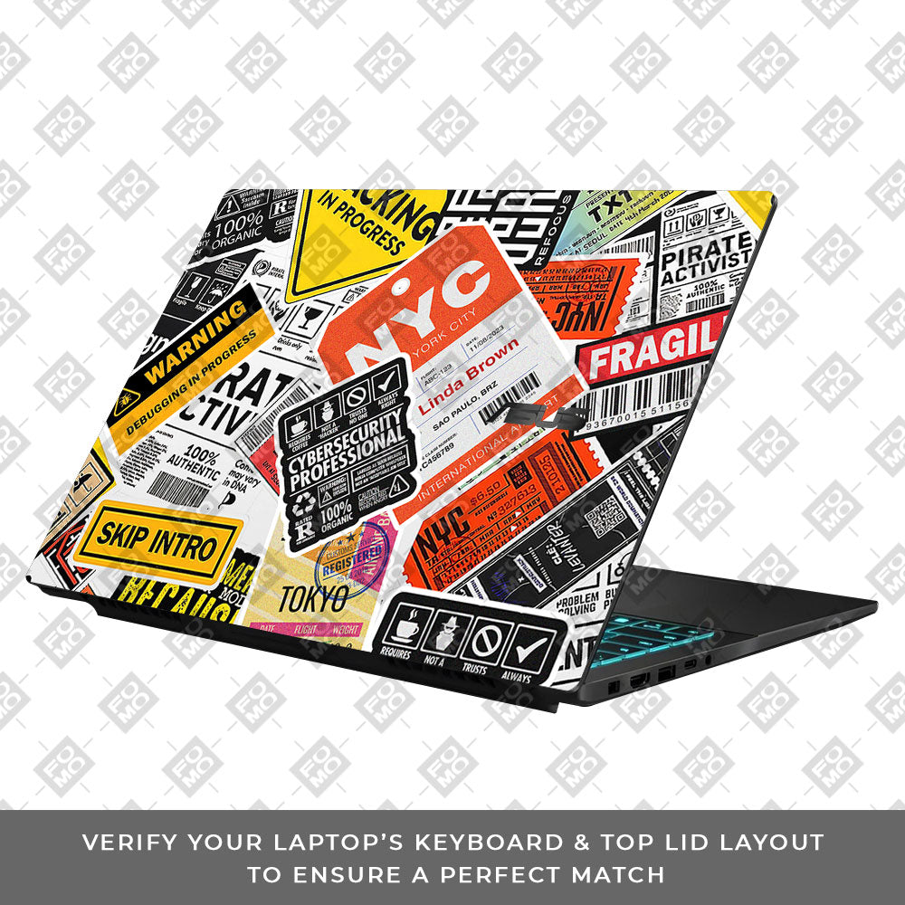 Tech Aesthetic Sticker Collage Asus Gaming V16 V3607 Laptop Skin