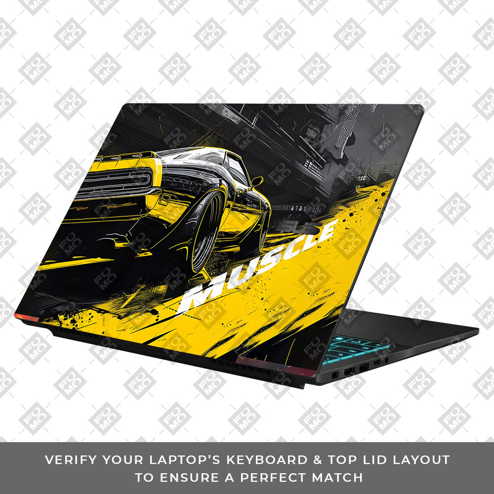 Black Muscle Asus Gaming V16 V3607 Laptop Skin