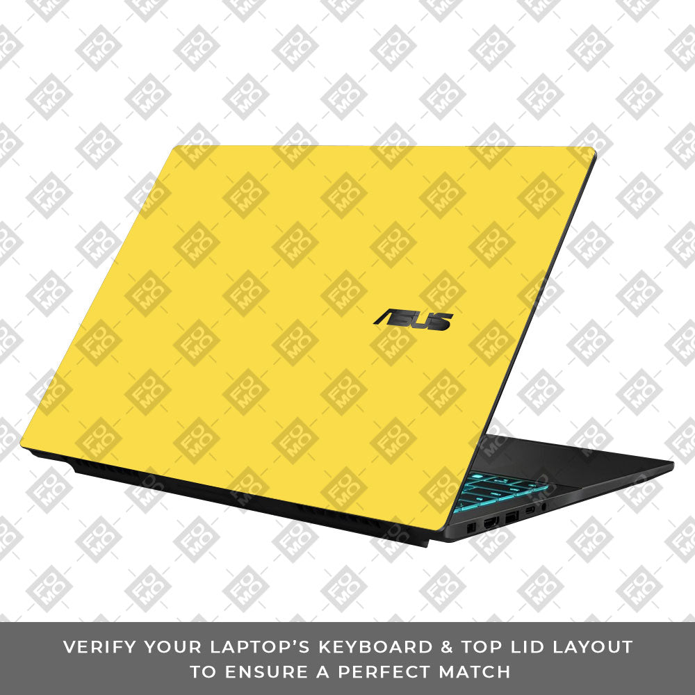 Textured Yellow Asus Gaming V16 V3607 Laptop Skin