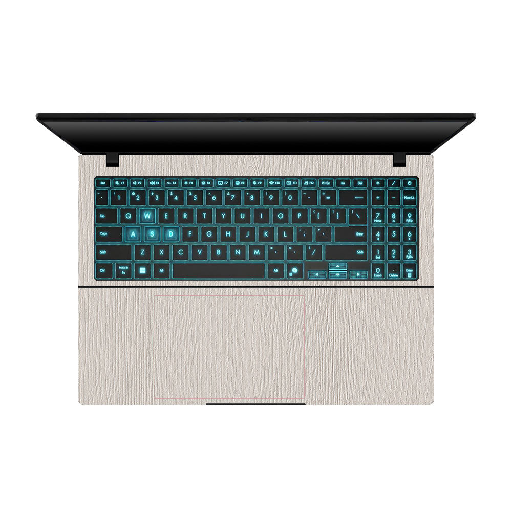 Textured White Wood Asus Gaming V16 V3607 Laptop Skin