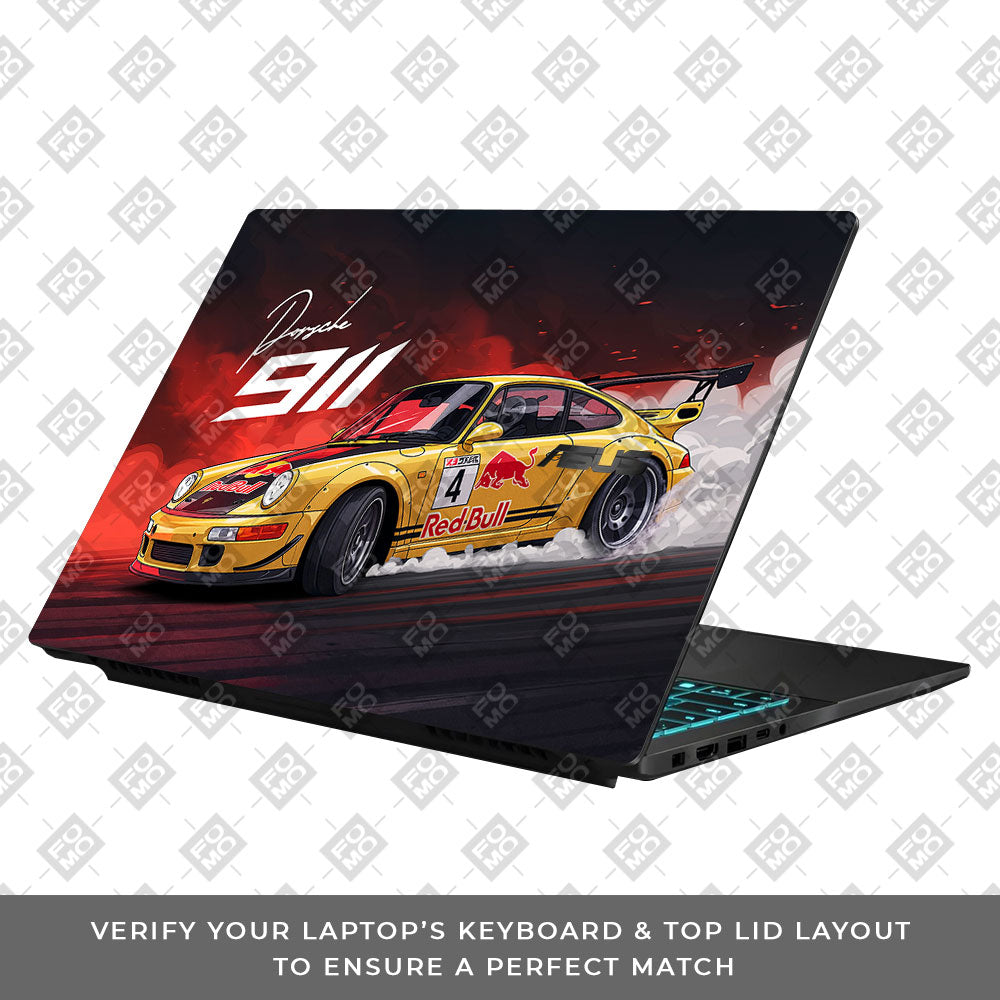Porsche 911 Red Bull Classic Racer Asus Gaming V16 V3607 Laptop Skin