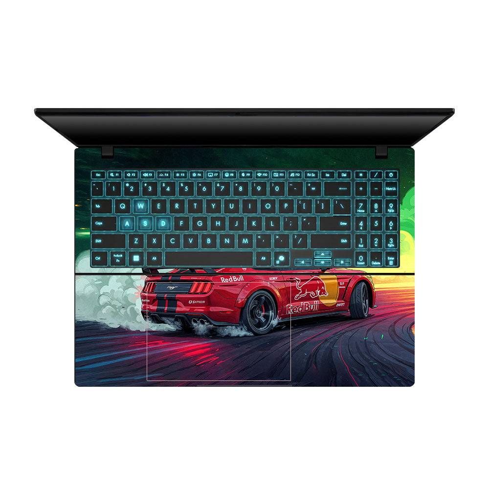 Mustang GT Red Bull Drift Beast Asus Gaming V16 V3607 Laptop Skin