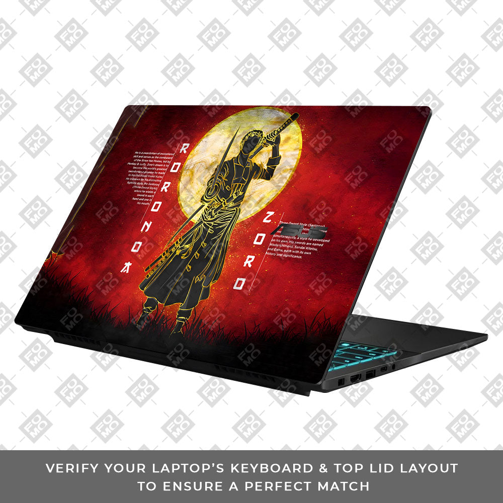Zoro Under Golden Moon Asus Gaming V16 V3607 Laptop Skin