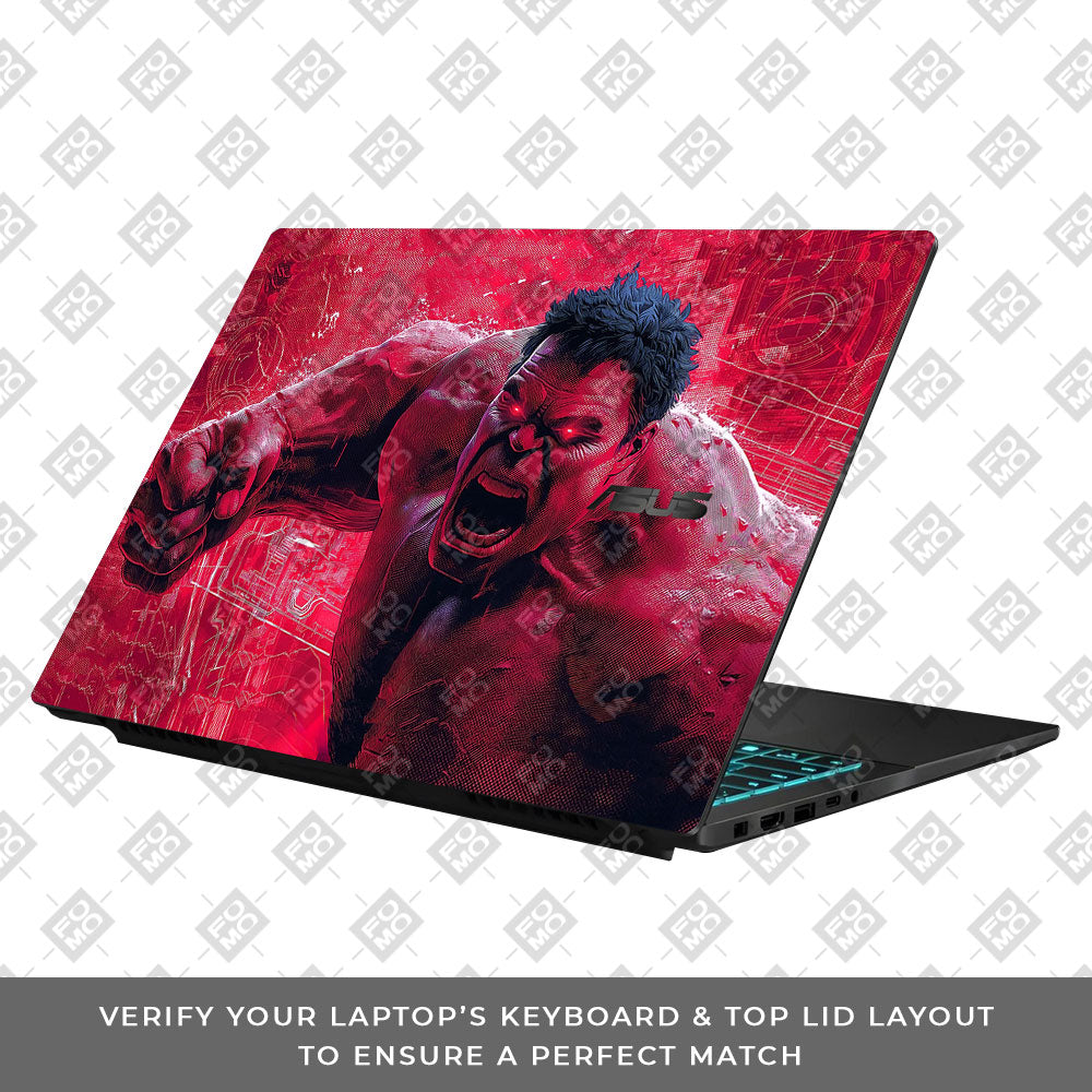 Red Comic Giant Asus Gaming V16 V3607 Laptop Skin