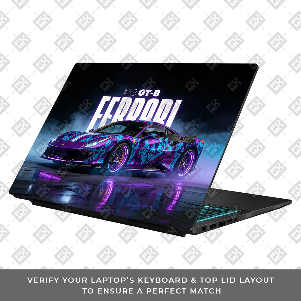 Psycho Drive Ferrari 488 Asus Gaming V16 V3607 Laptop Skin
