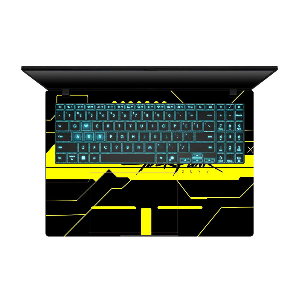 Cyberpunk Yellowline Grid Asus Gaming V16 V3607 Laptop Skin