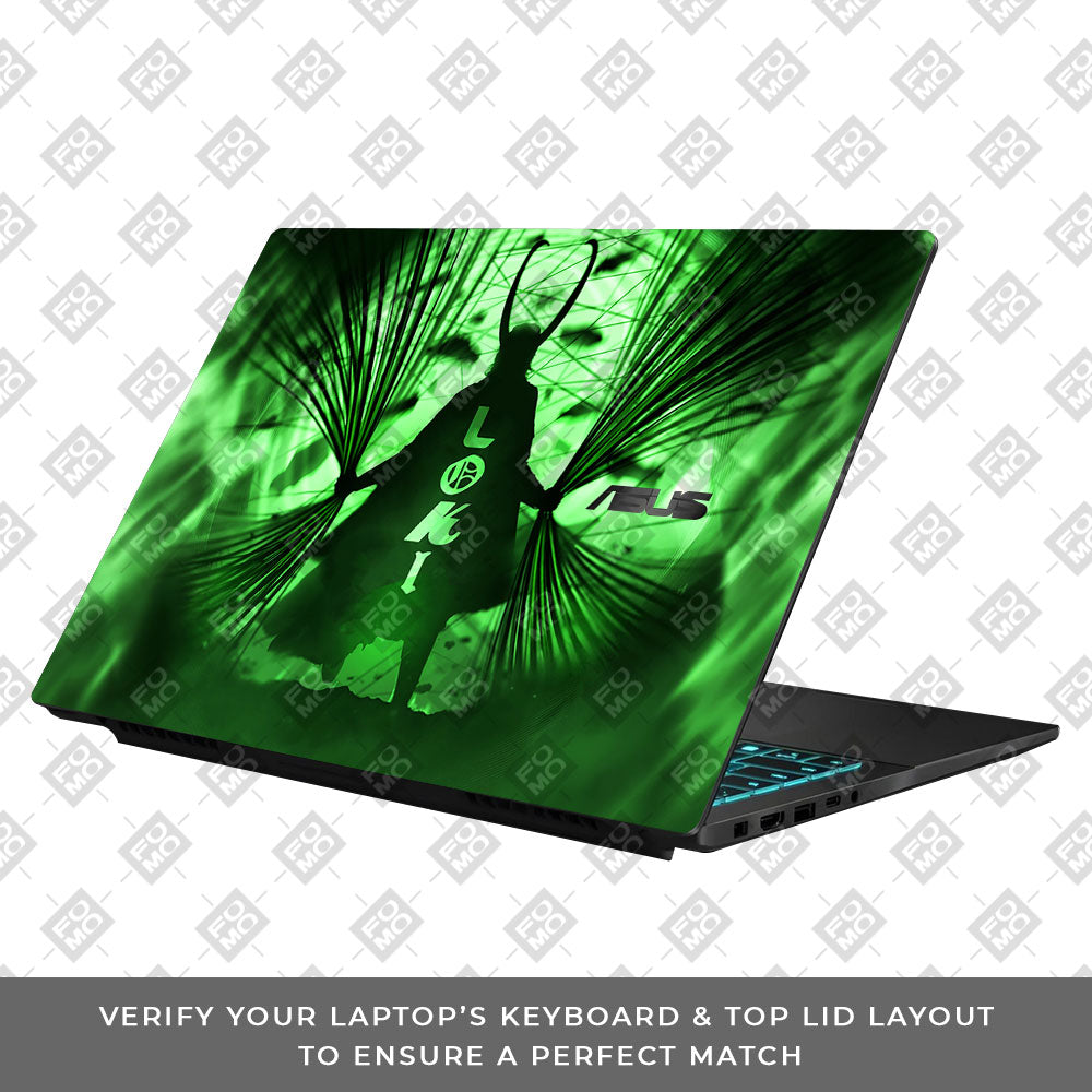Green Aura Trickster Asus Gaming V16 V3607 Laptop Skin