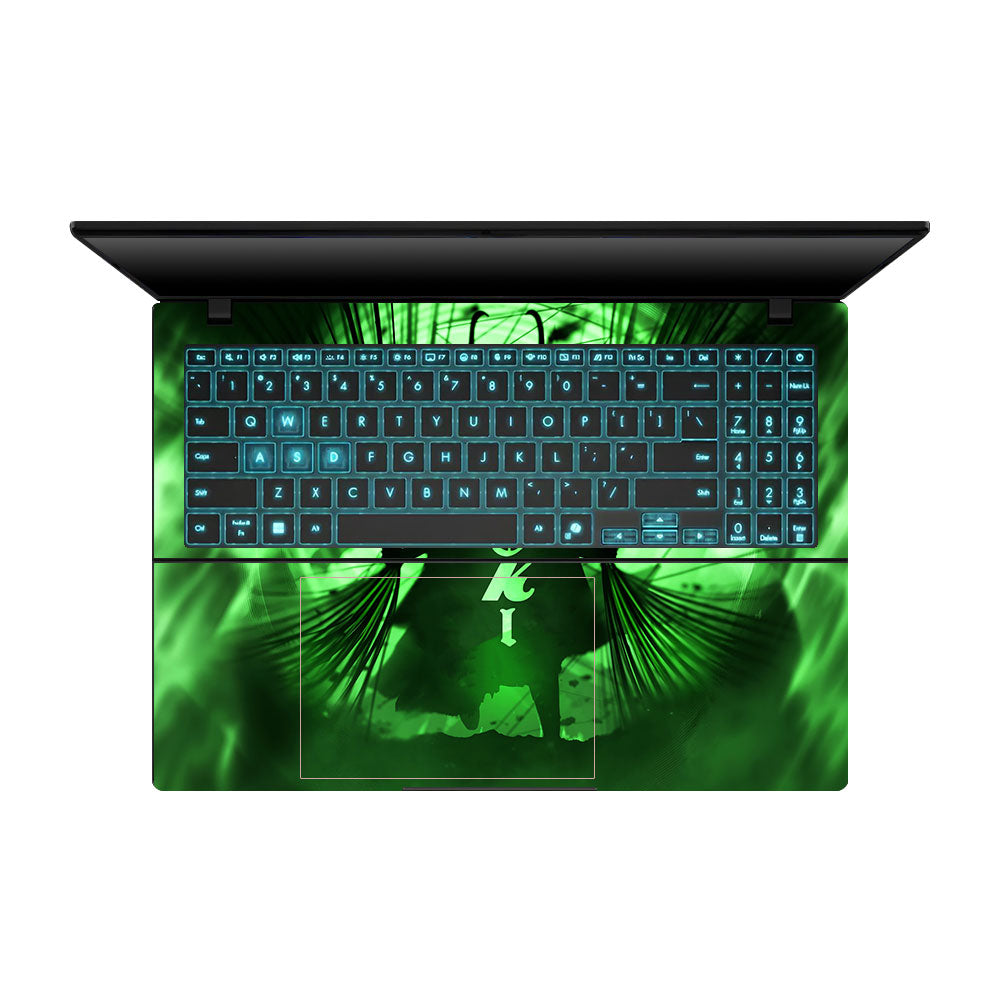 Green Aura Trickster Asus Gaming V16 V3607 Laptop Skin