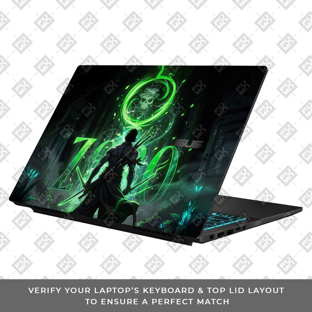 Zoro Green Aura Asus Gaming V16 V3607 Laptop Skin
