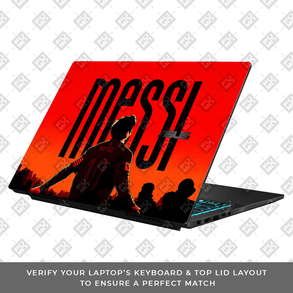 Messi Red Aura Asus Gaming V16 V3607 Laptop Skin