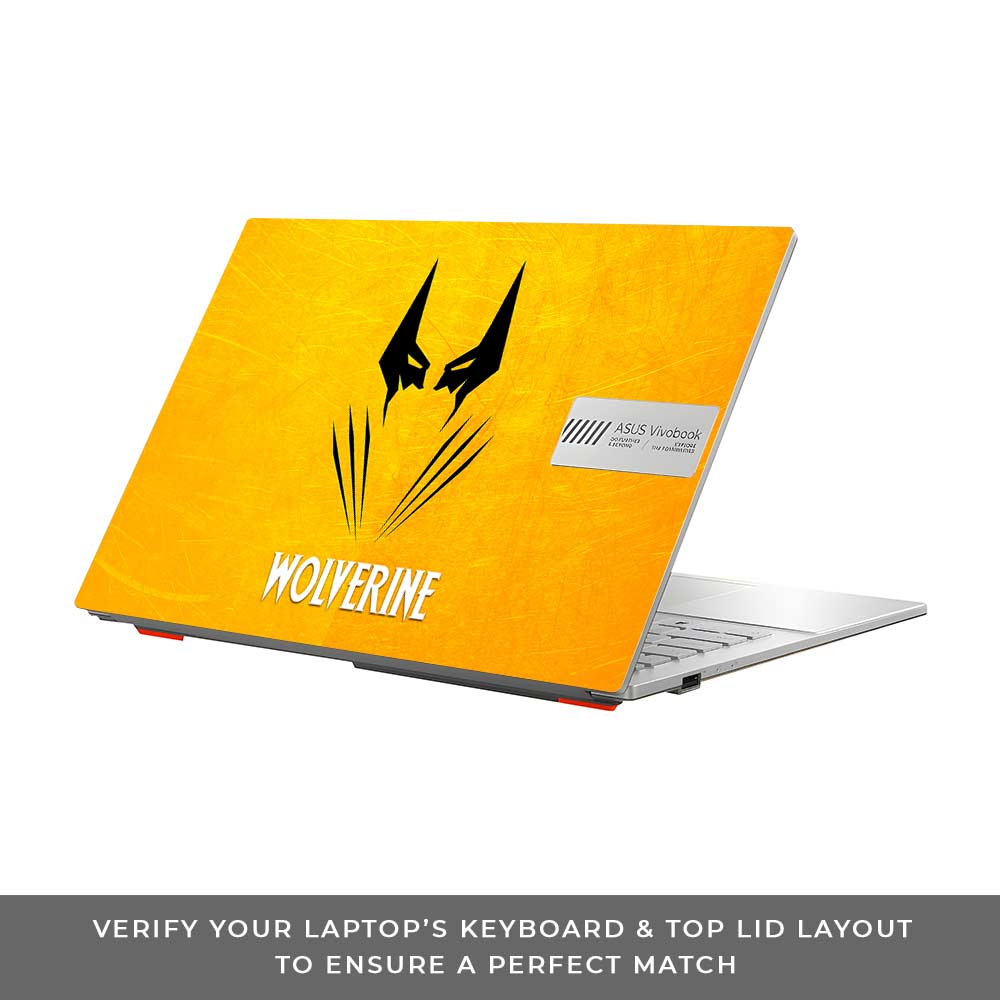 Wolverine with Yellow Background Asus Vivobook Go 14 E1404 Laptop Skin