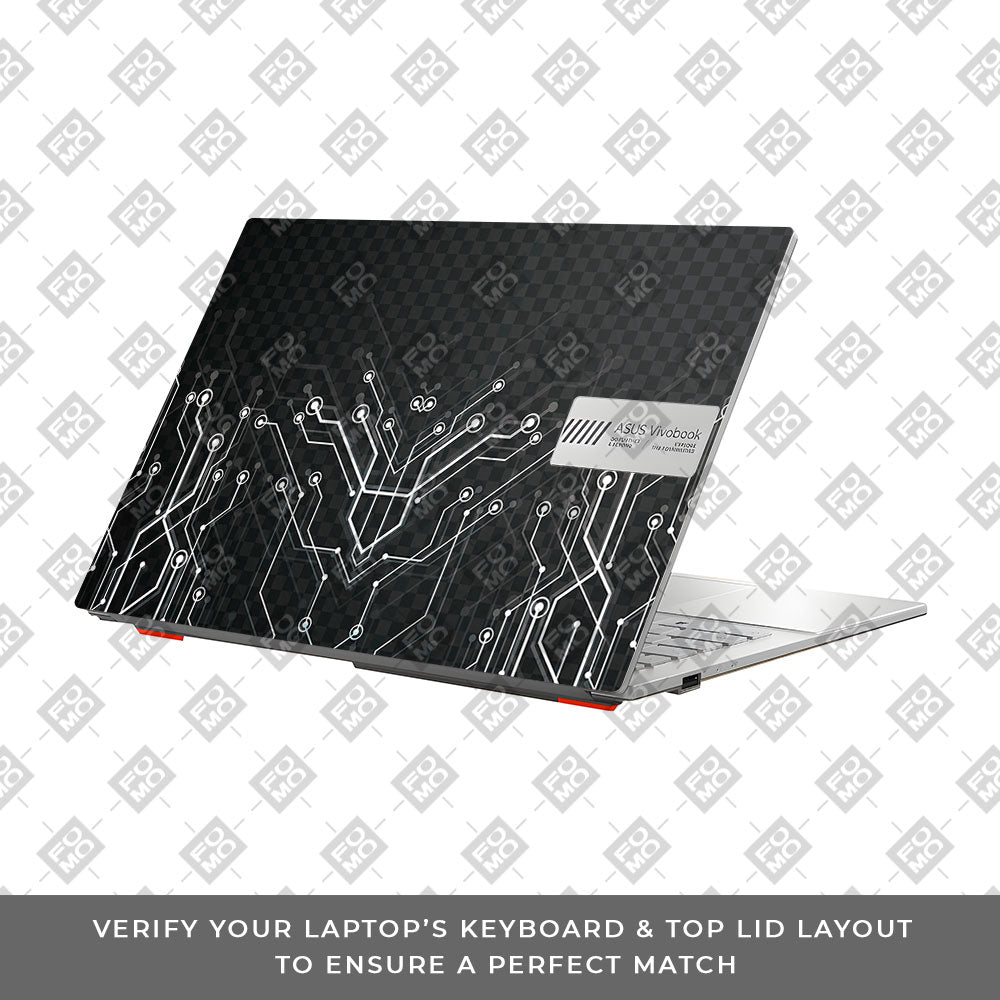 Black Digital Circuit Asus Vivobook Go 14 E1404 Laptop Skin