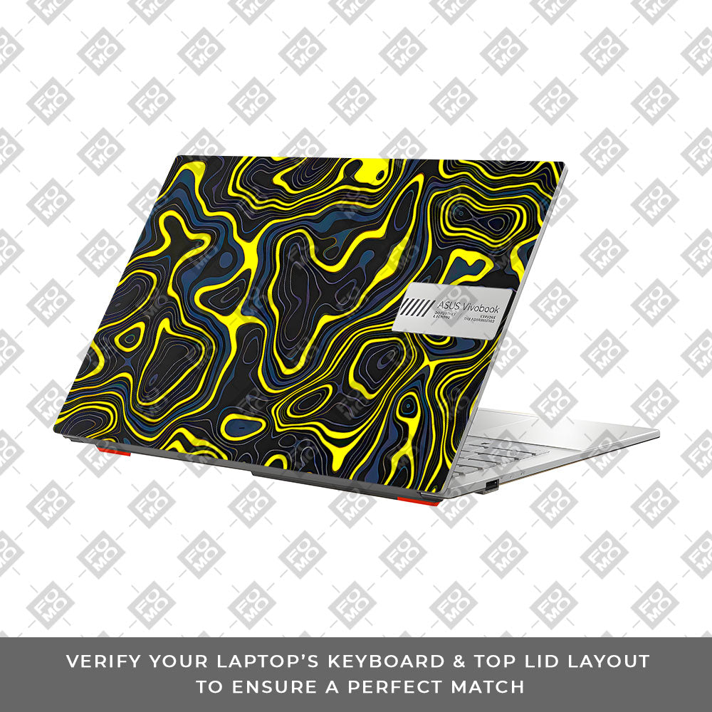 Neon Lava Contours Asus Vivobook Go 14 E1404 Laptop Skin