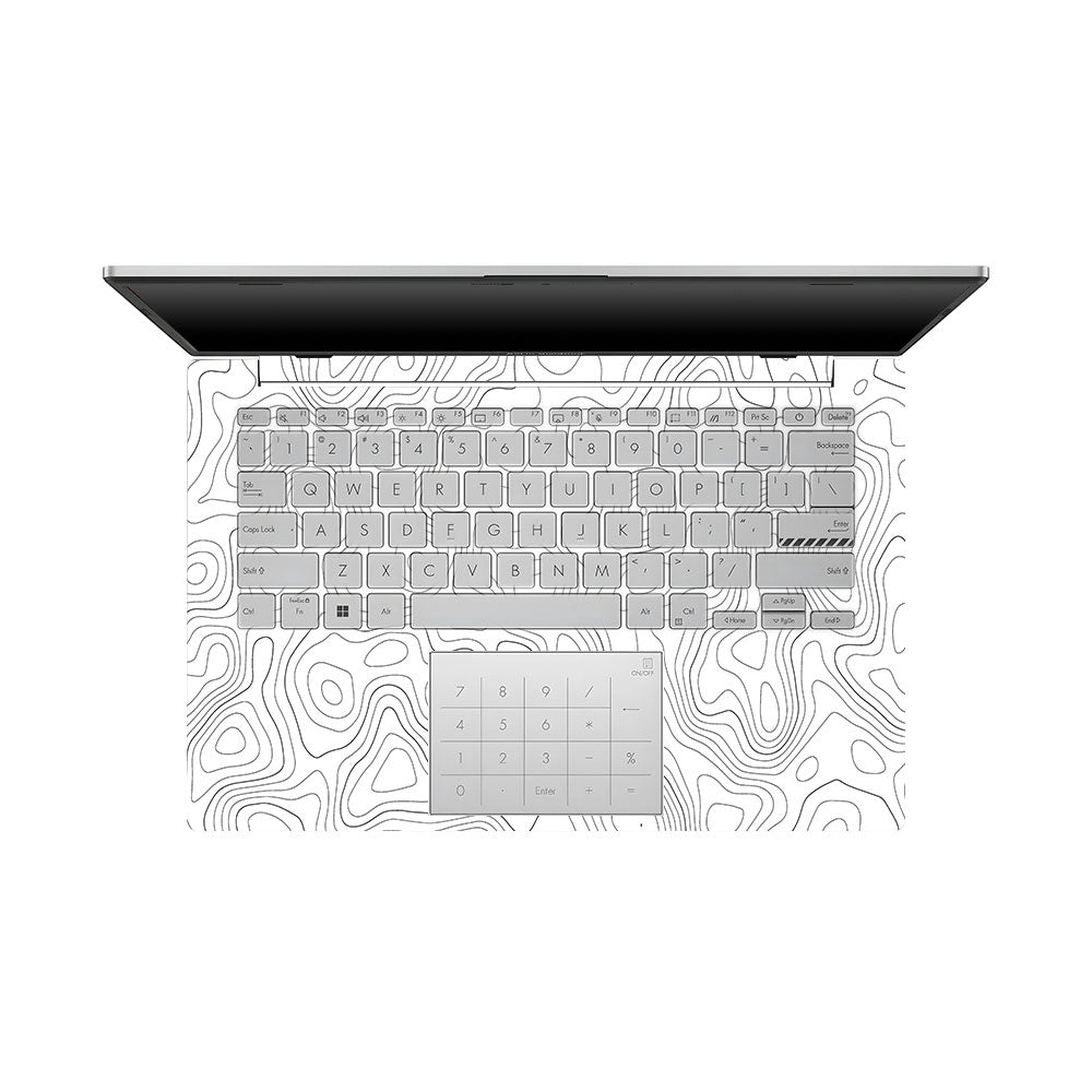 White Contour Design Asus Vivobook Go 14 E1404 Laptop Skin