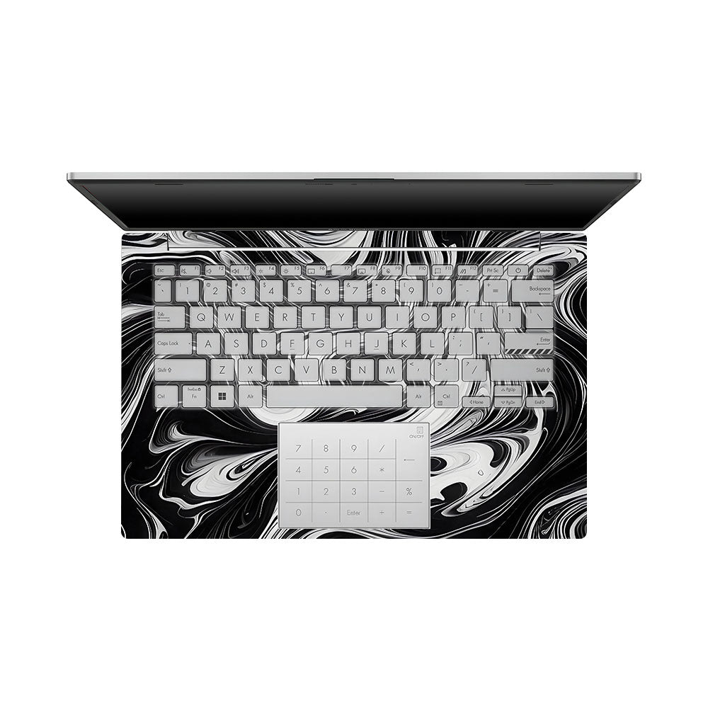 Black and White Marble Asus Vivobook Go 14 E1404 Laptop Skin