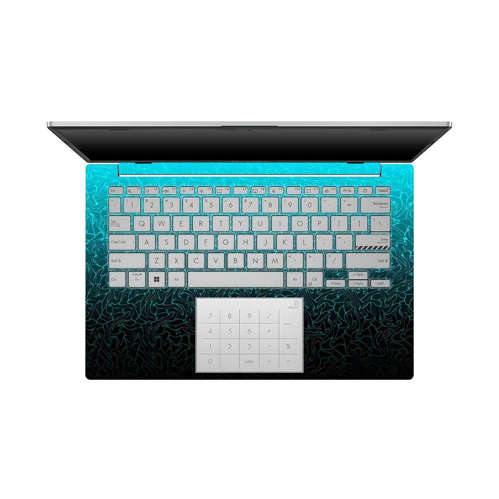 Cyan Blue to Black Asus Vivobook Go 14 E1404 Laptop Skin