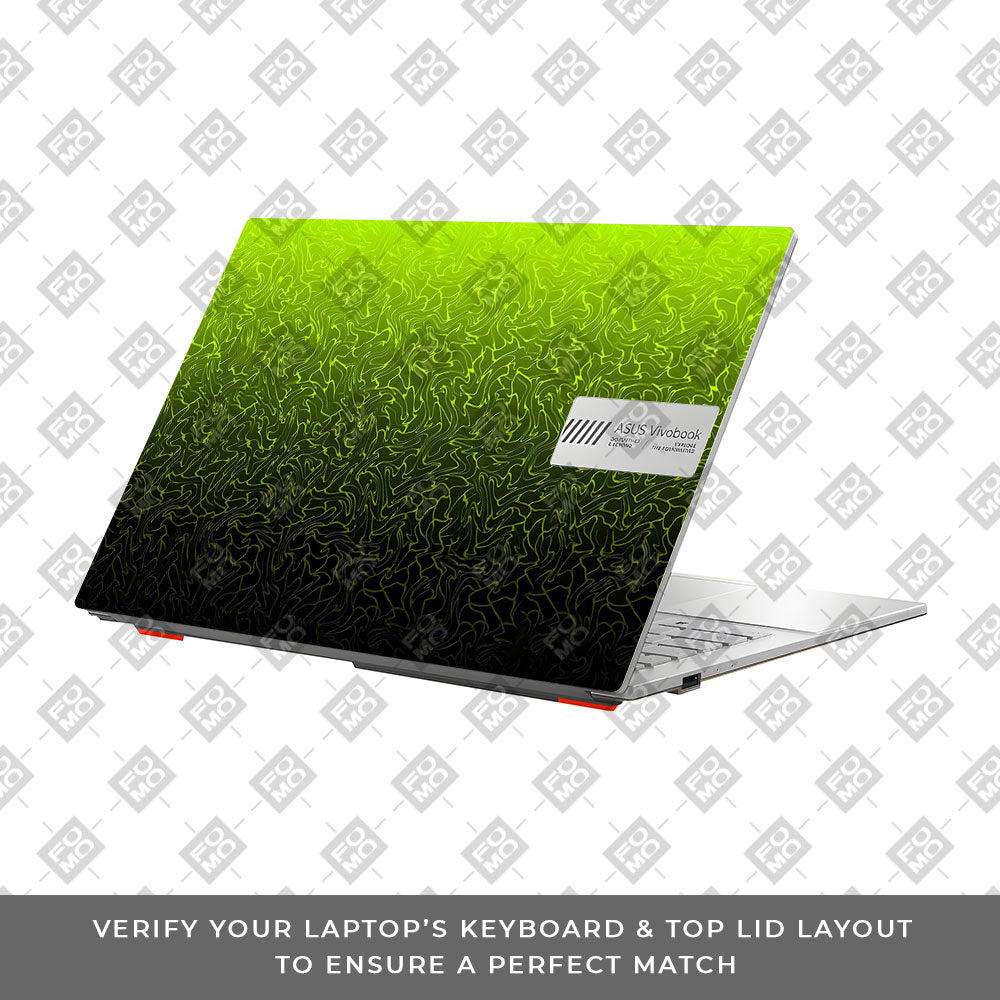 Lime Yellow to Black Gradient Asus Vivobook Go 14 E1404 Laptop Skin