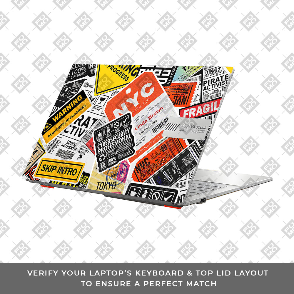 Tech Aesthetic Sticker Collage Asus Vivobook Go 14 E1404 Laptop Skin