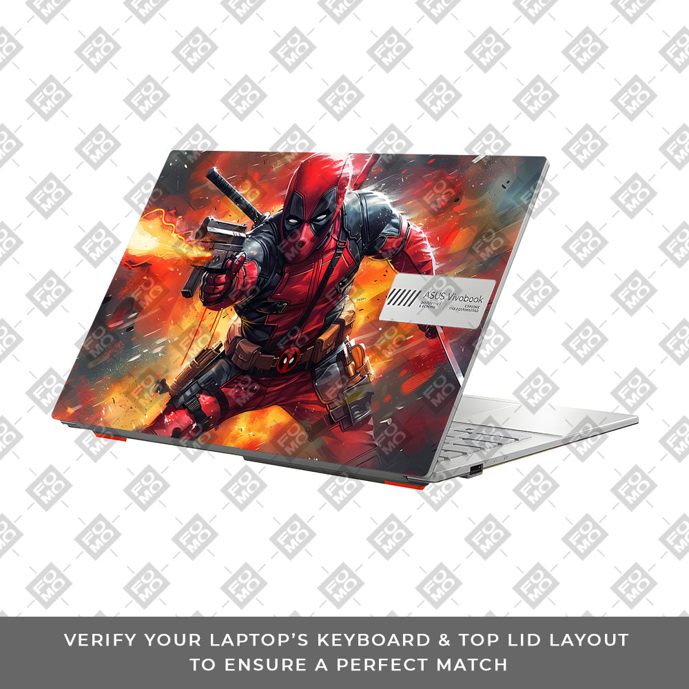 Deadpool in Action Asus Vivobook Go 14 E1404 Laptop Skin