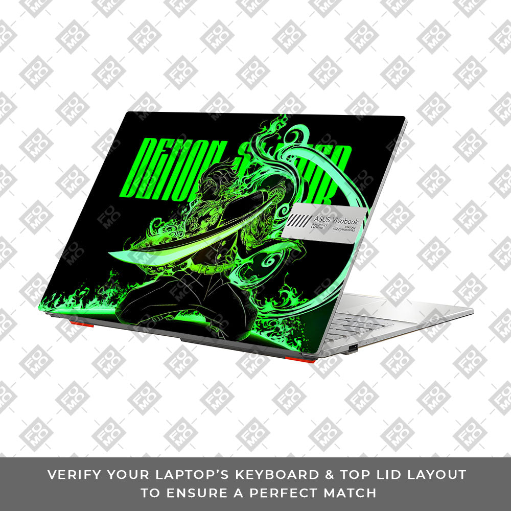 Tanjiro Green Flame Dance Asus Vivobook Go 14 E1404 Laptop Skin