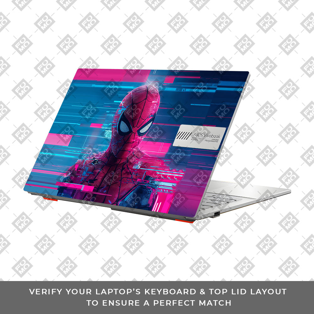 Glitch Spider Neon Web Asus Vivobook Go 14 E1404 Laptop Skin