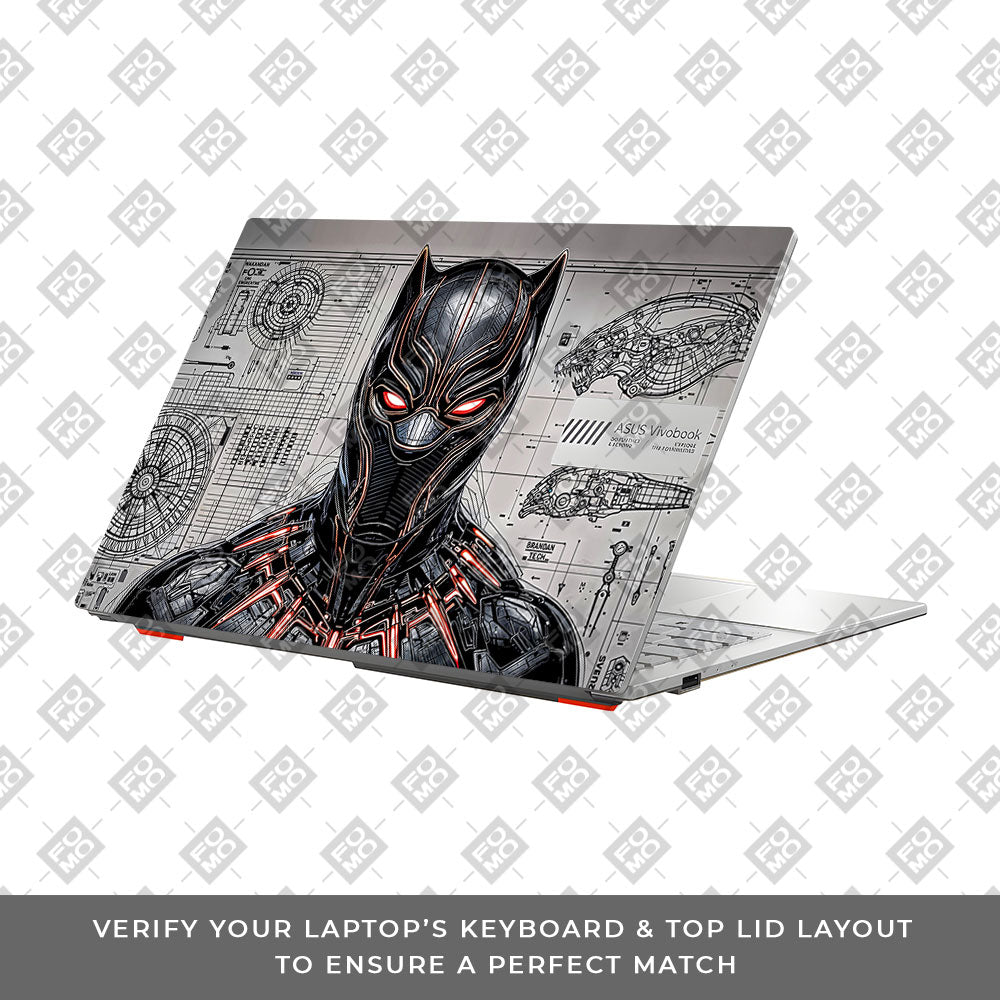 Black Panther Vibranium Tech Asus Vivobook Go 14 E1404 3D Laptop Skin