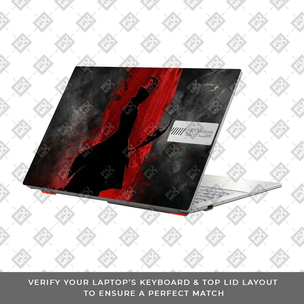 Loki Silhouette Red Strike Asus Vivobook Go 14 E1404 Laptop Skin