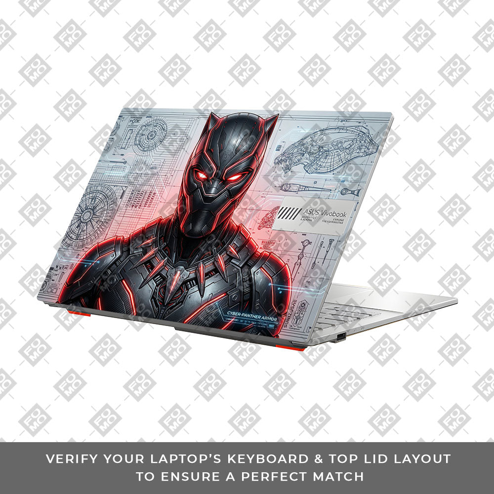 Futuristic Black Panther Asus Vivobook Go 14 E1404 3D Laptop Skin