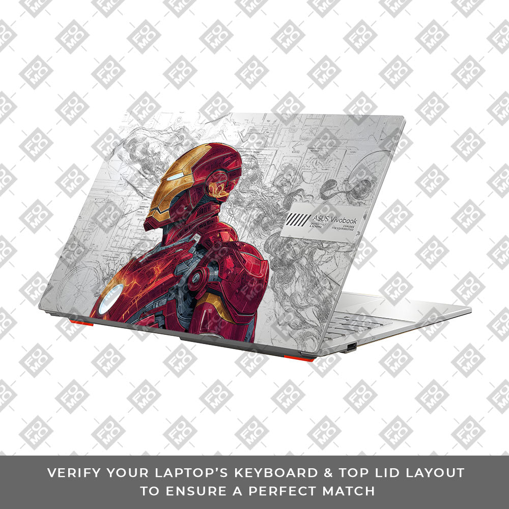 Transparent Futuristic Iron Man Asus VivoBook Go 14 E1404 Laptop Skin