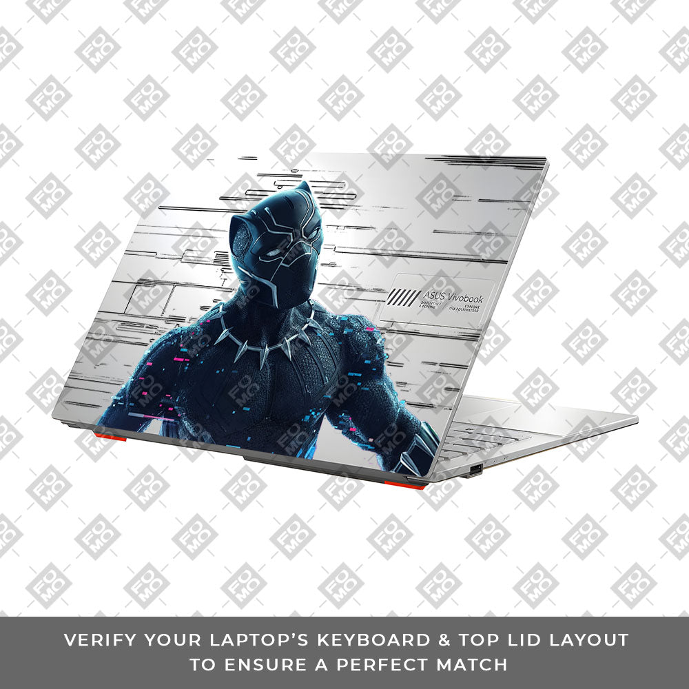 Transparent Glitchborne Panther Asus VivoBook Go 14 E1404 Laptop Skin